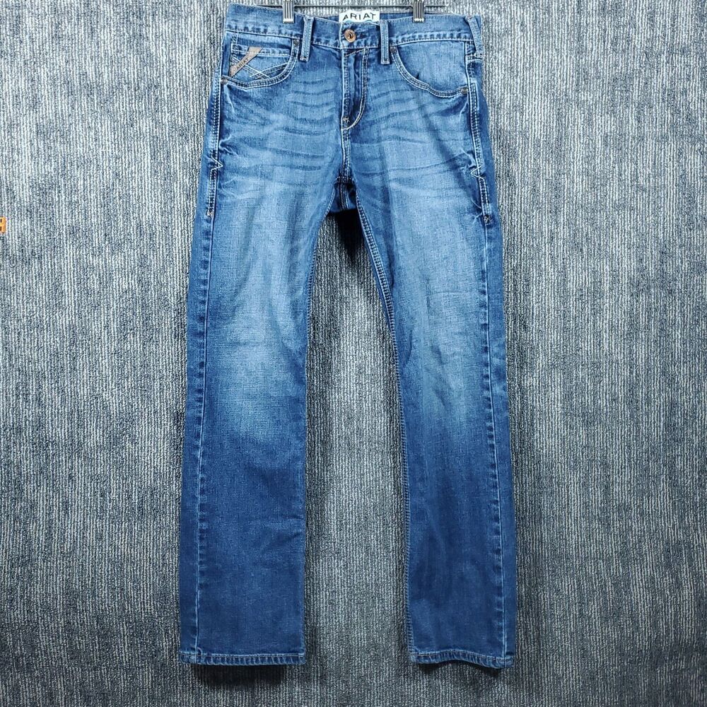 Ariat M7 Slim Fit Straight Leg Jeans Mens Light Wash Denim Sz 30x32
